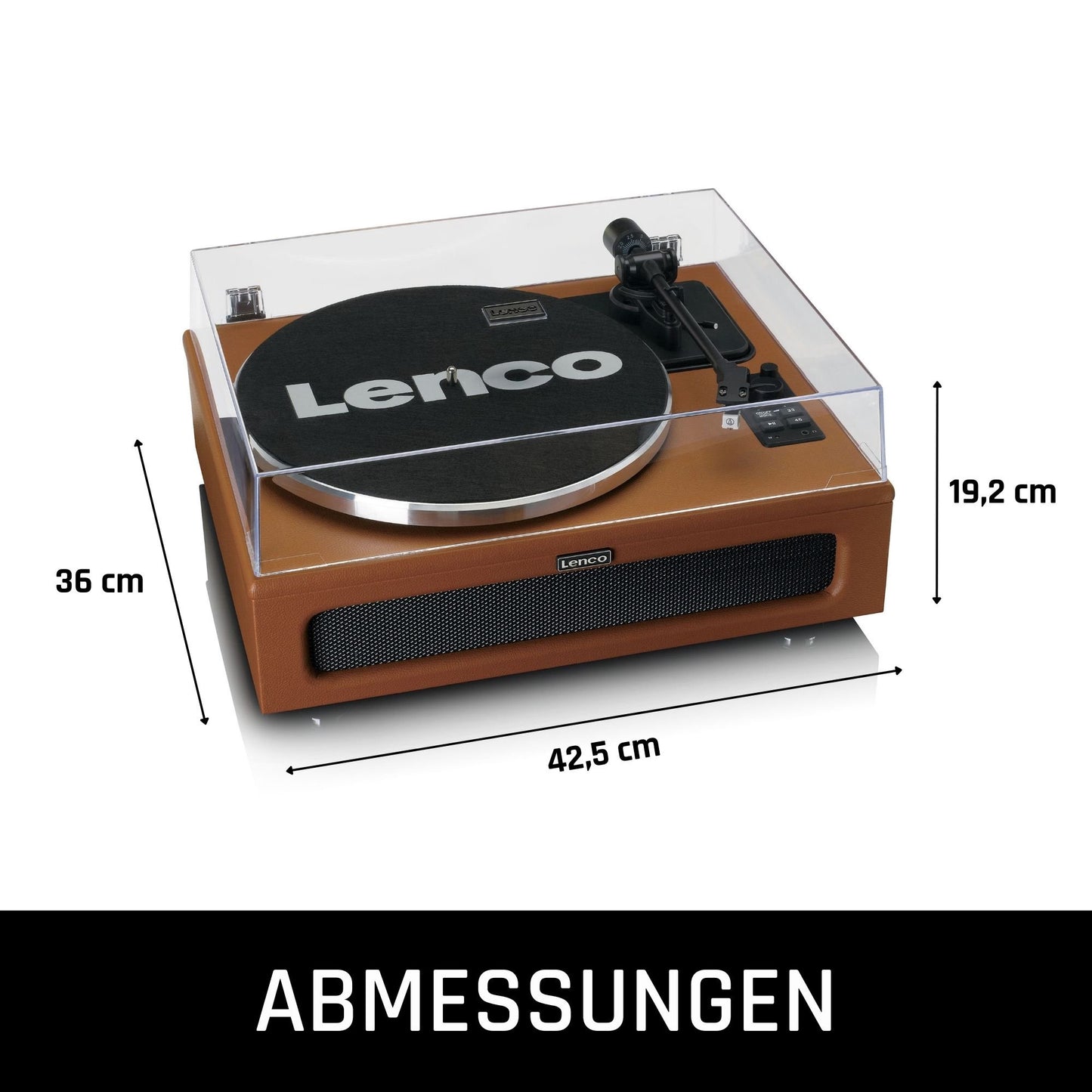 Bluetooth Turntable with Built-In Speakers, Brown, 33/45 RPM