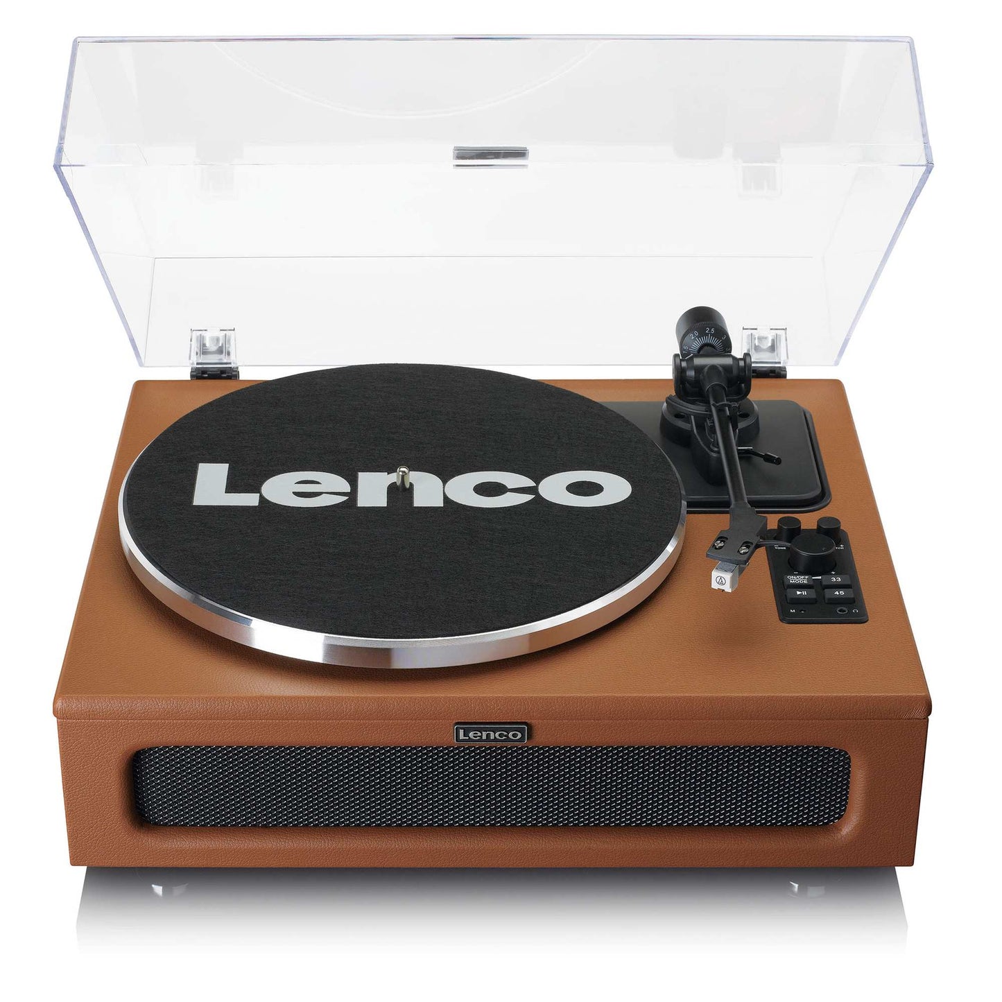 Bluetooth Turntable with Built-In Speakers, Brown, 33/45 RPM