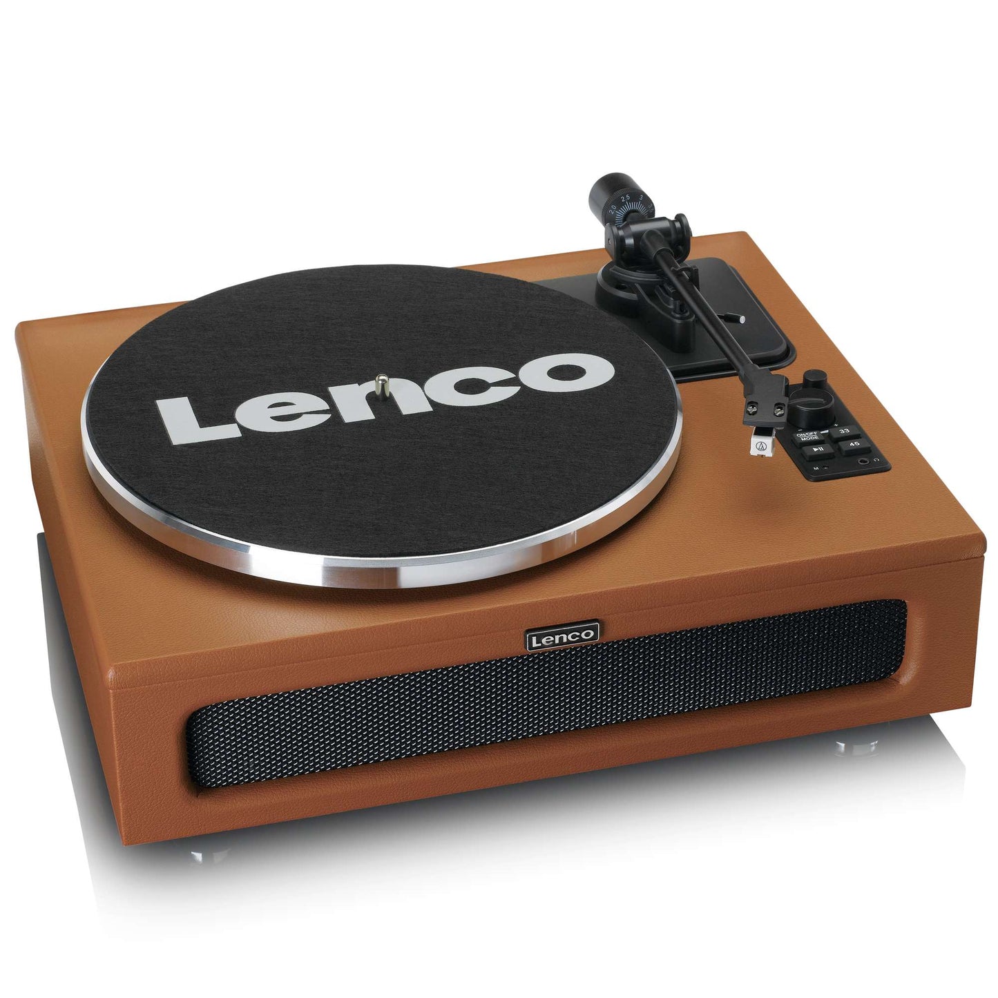 Bluetooth Turntable with Built-In Speakers, Brown, 33/45 RPM