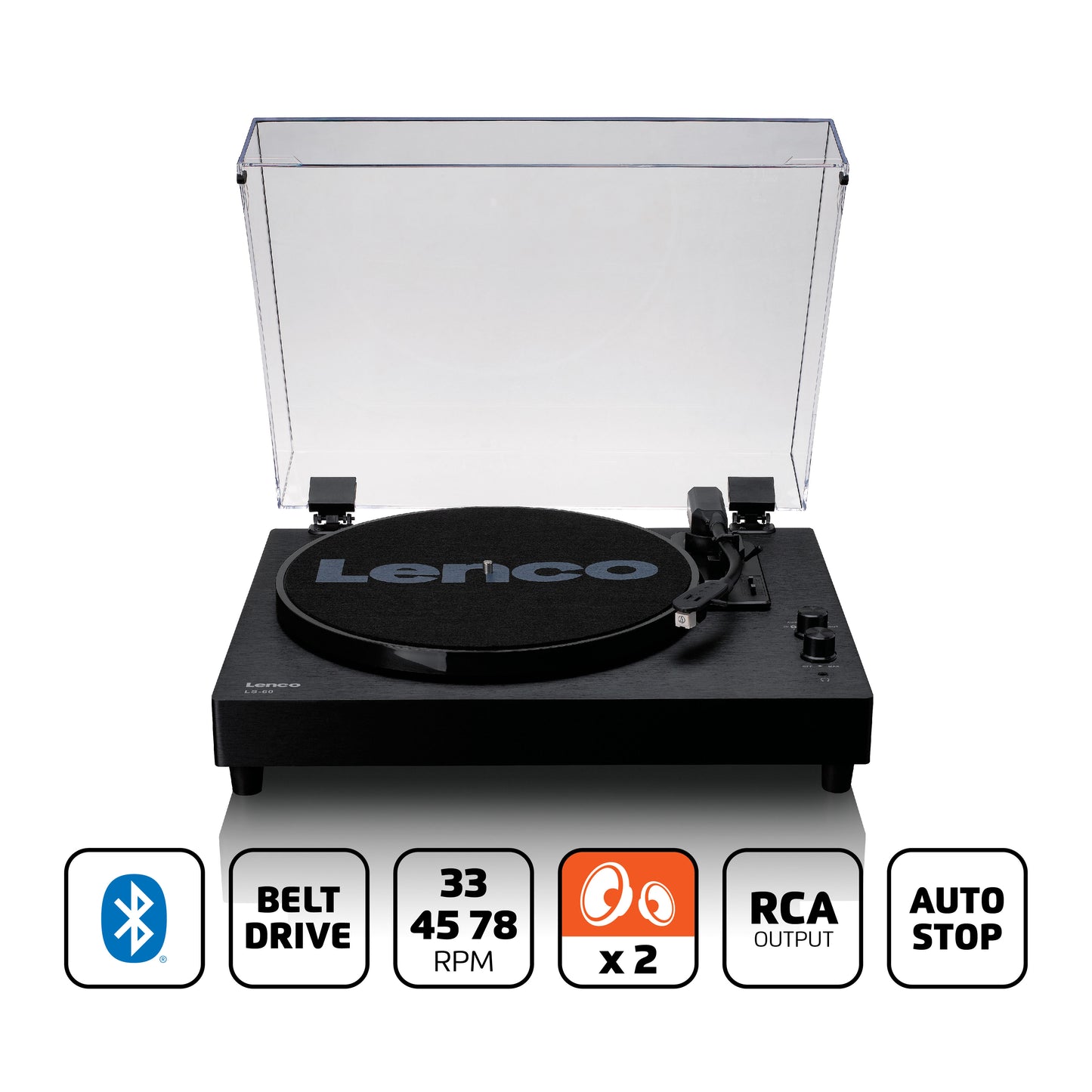 Bluetooth Turntable with Built-In Speakers and Amp