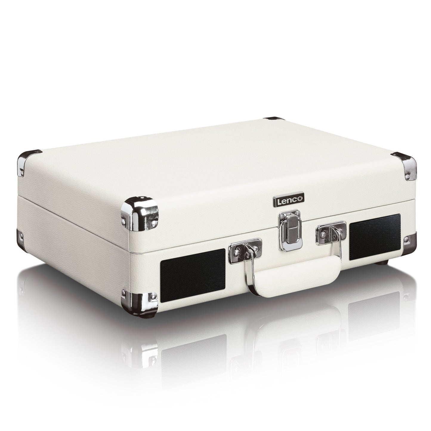 Bluetooth Turntable with Speakers, USB Recording, Cream