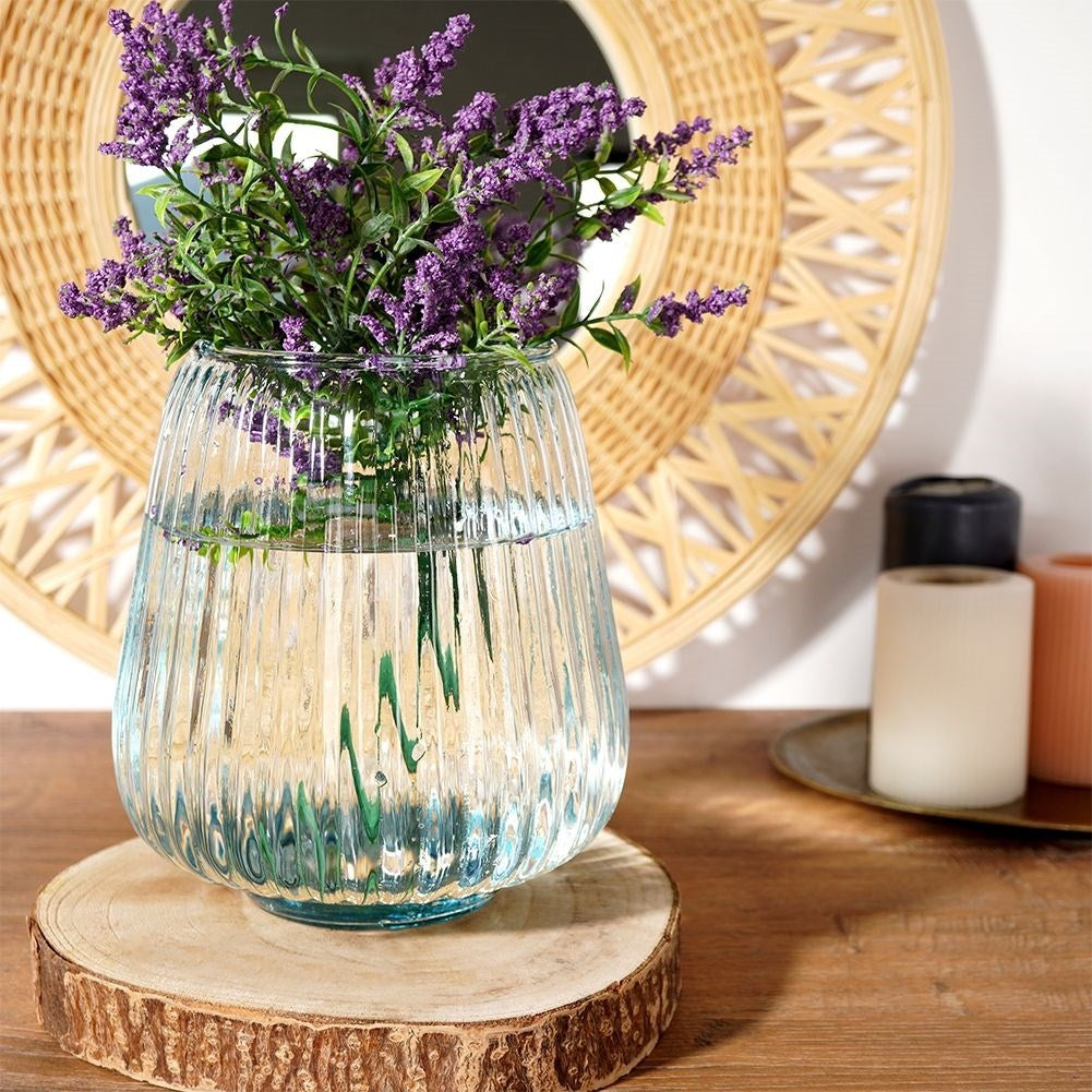Blue vase in recycled glass for fresh & artificial flowers