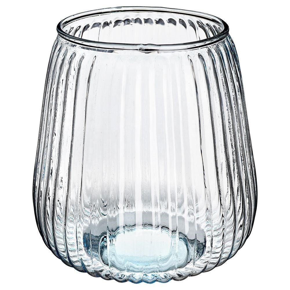Blue vase in recycled glass for fresh & artificial flowers