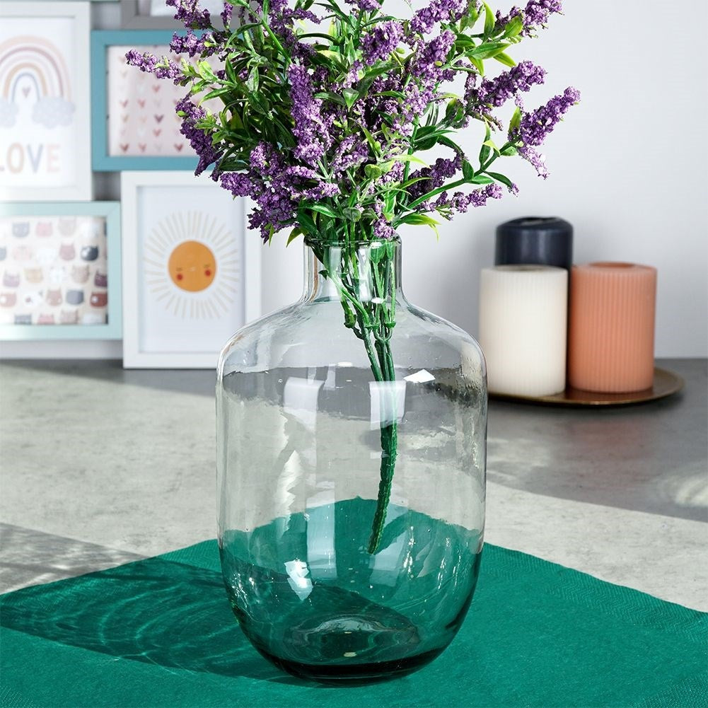 Blue vase in recycled glass - perfect for all flowers