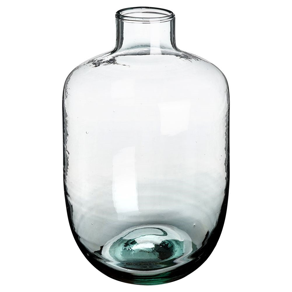 Blue vase in recycled glass - perfect for all flowers