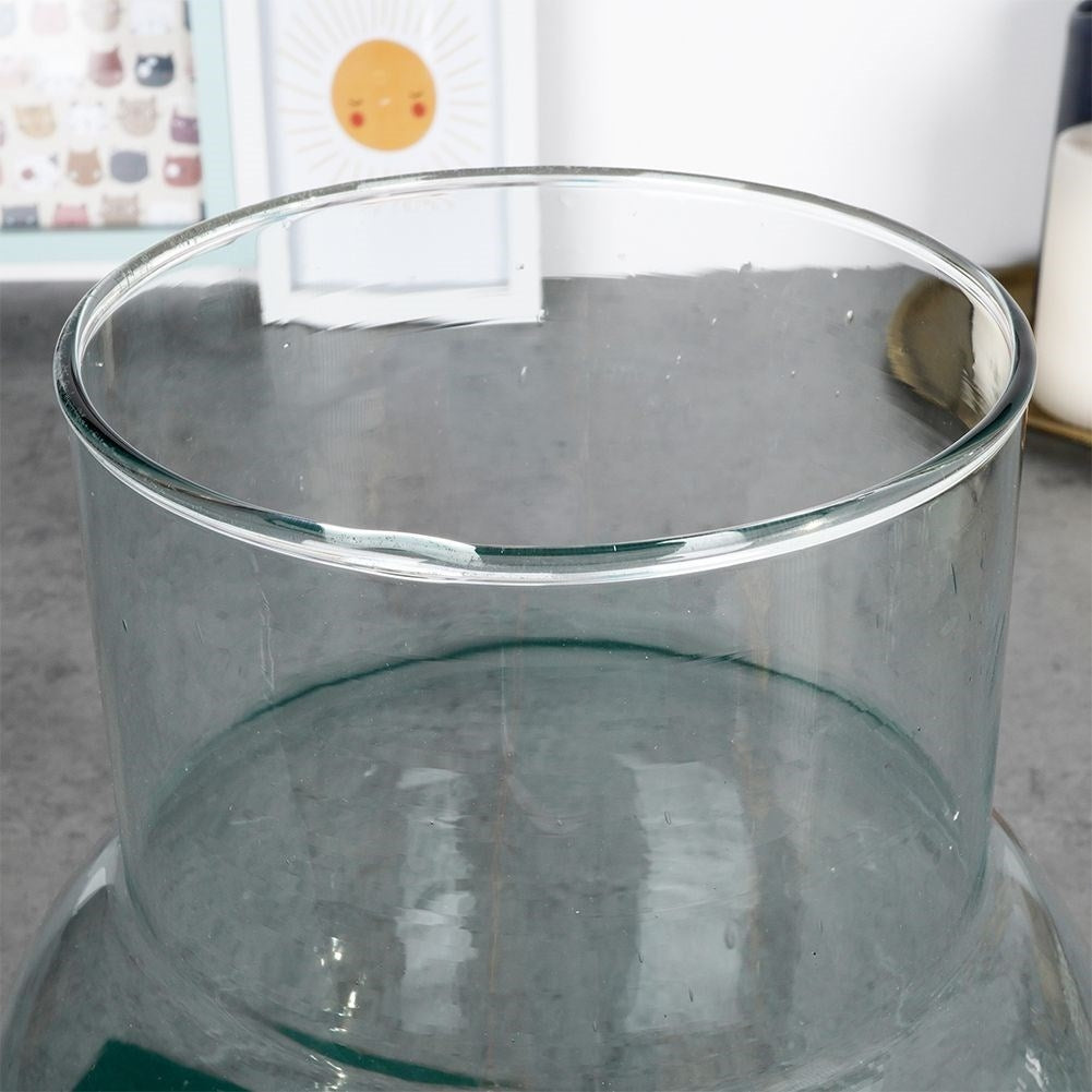 Blue vase made of recycled glass for live and artificial flowers