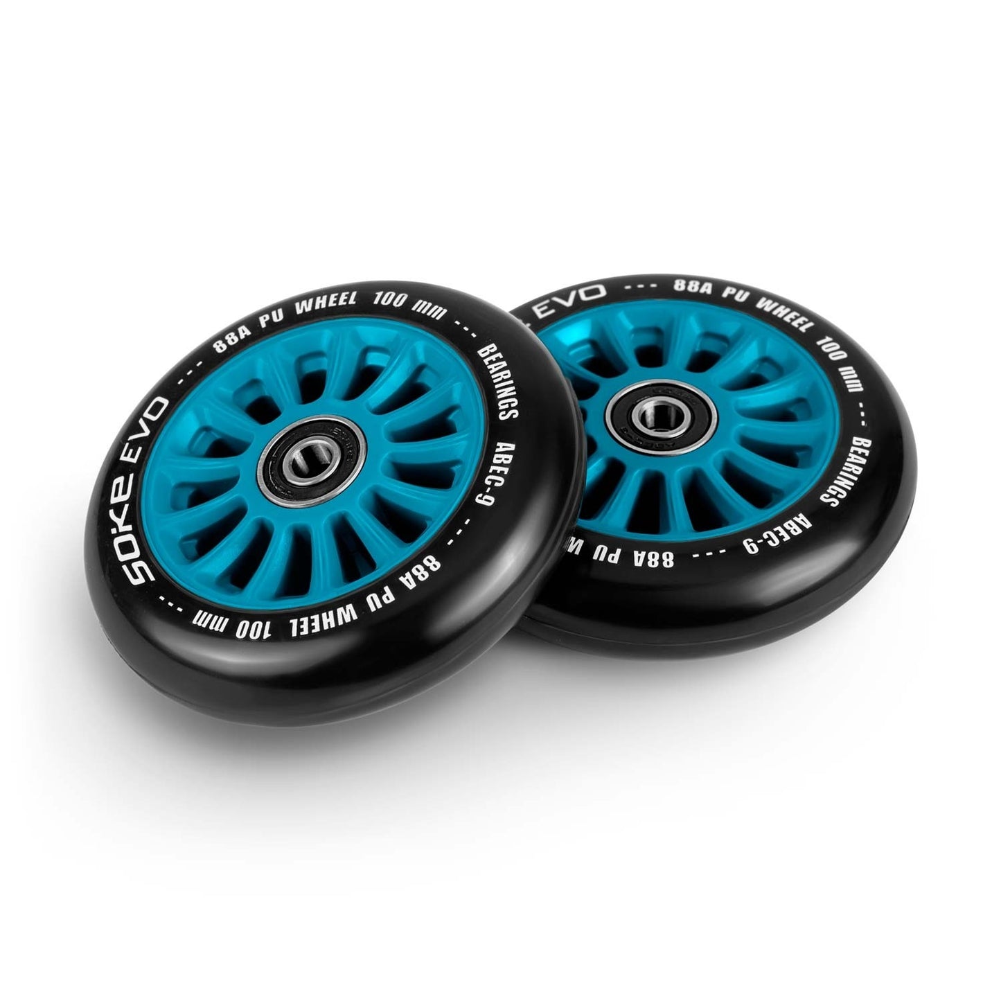 Blue wheels for scooter 100 mm, 2-pack