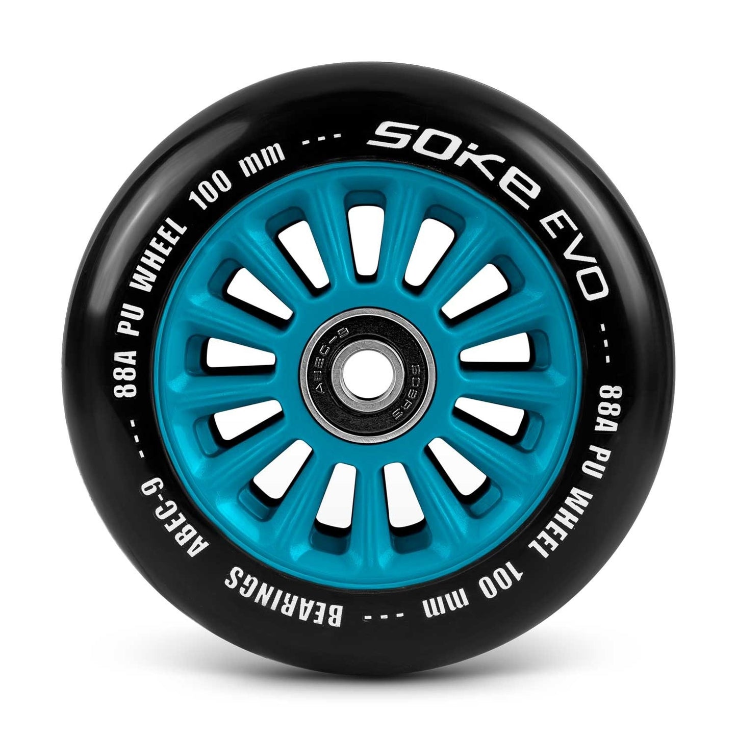 Blue wheels for scooter 100 mm, 2-pack