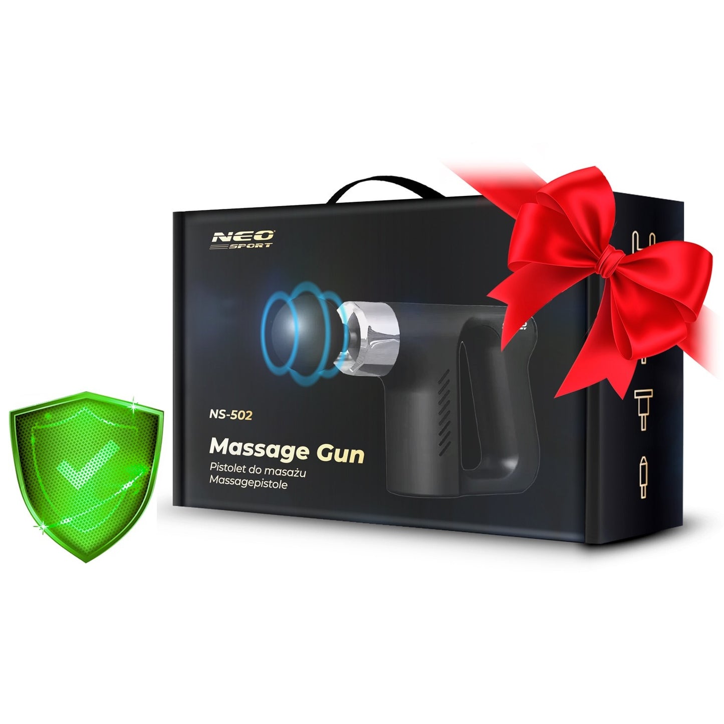 Body Massage Gun with 5 Nozzles NS-502 Neo-Sport Black