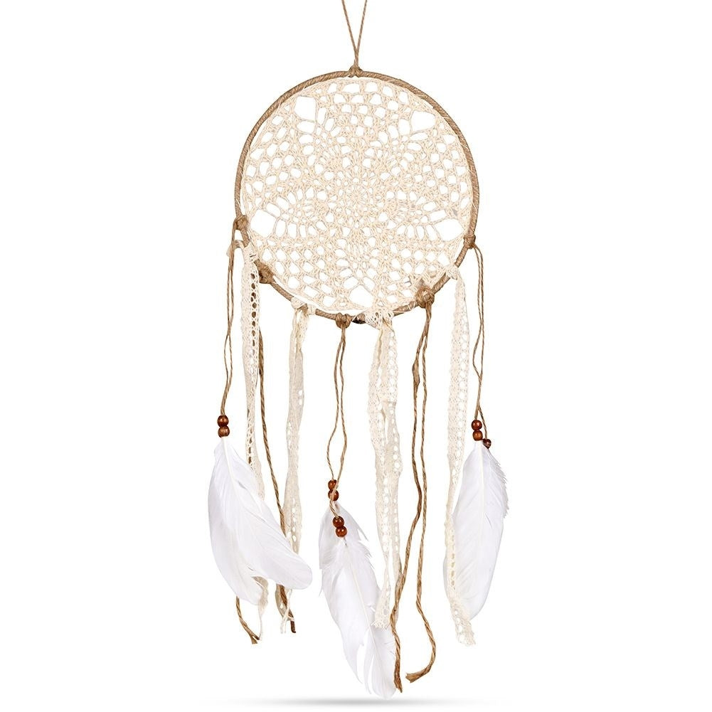 Bohemian Dream Catcher with Feathers and Pearls