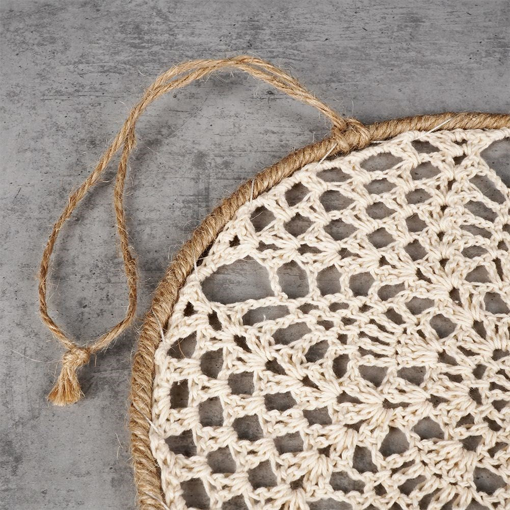 Bohemian Dream Catcher with Feathers and Pearls