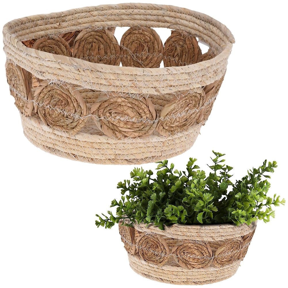 Bohemian Seagrass Pot: Natural storage with braided design