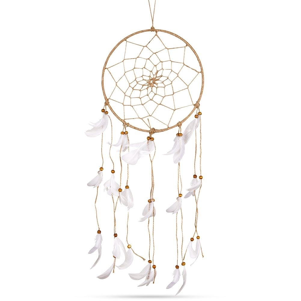 Boho Dream Catcher: Burlap, Feathers & Beads Wall Decoration