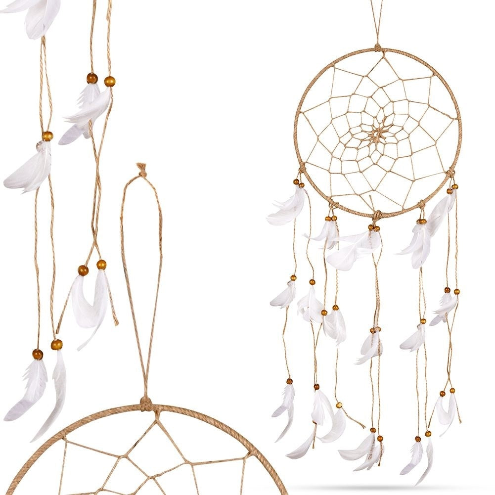 Boho Dream Catcher: Burlap, Feathers & Beads Wall Decoration