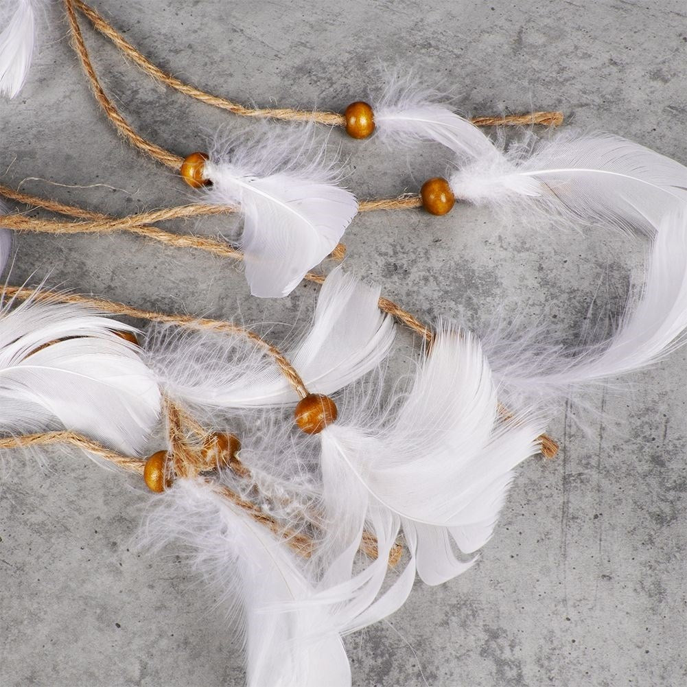 Boho Dream Catcher: Burlap, Feathers & Beads Wall Decoration