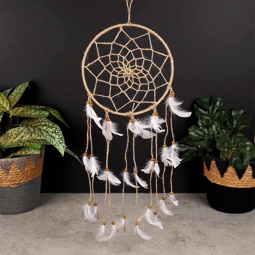 Boho Dream Catcher: Burlap, Feathers & Beads Wall Decoration