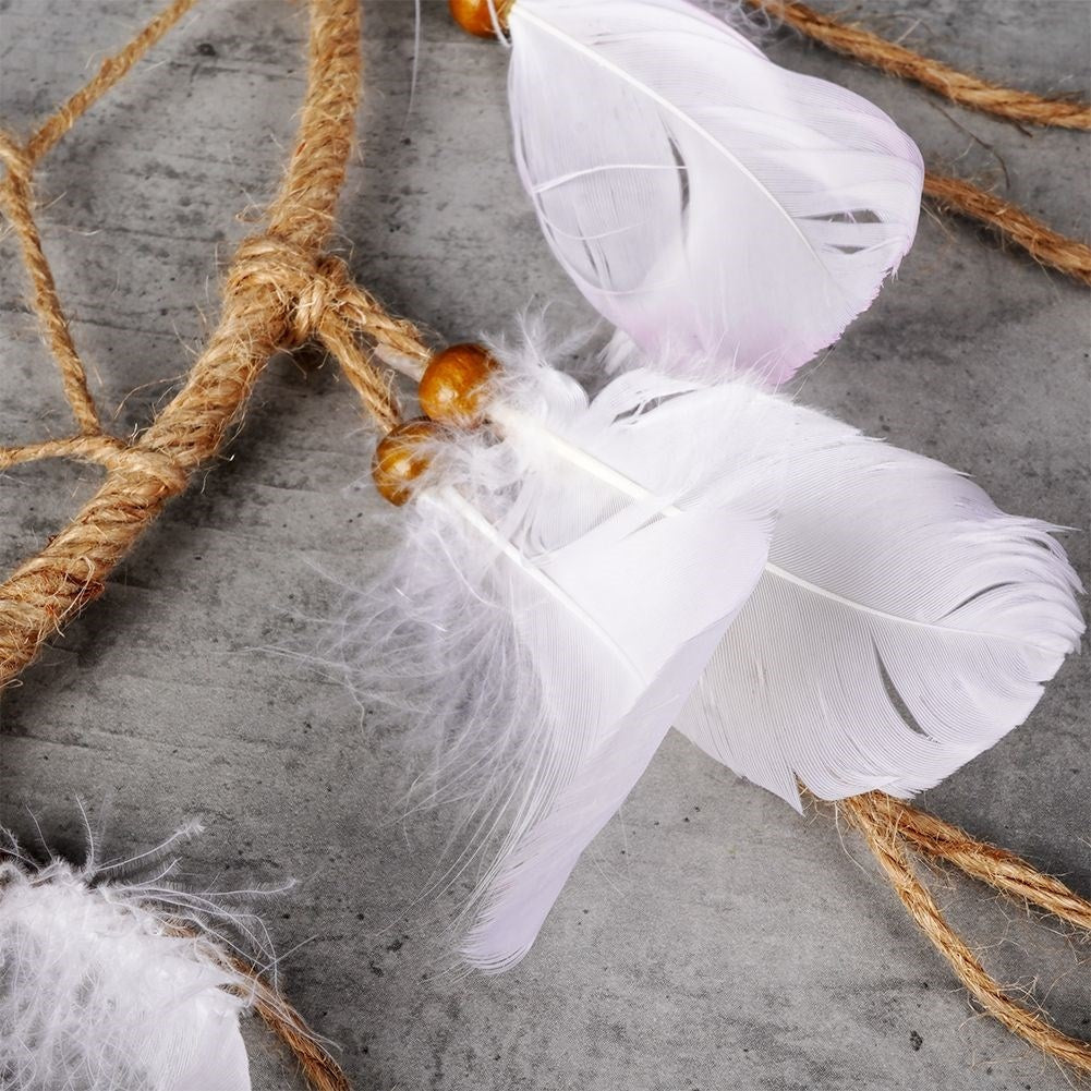 Boho Dream Catcher: Burlap, Feathers & Beads Wall Decoration