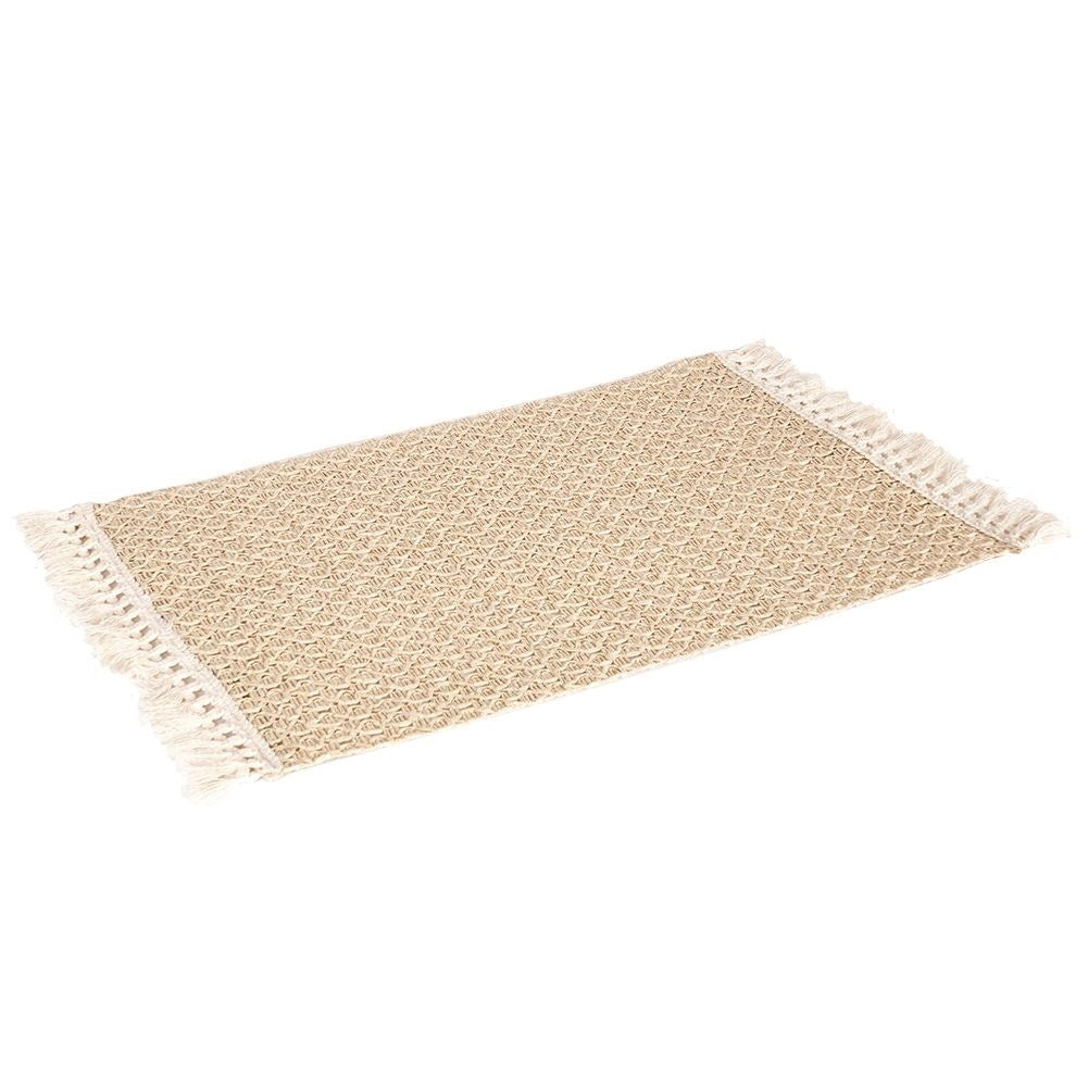 Boho Placemat with Fringes in Paper and Cotton