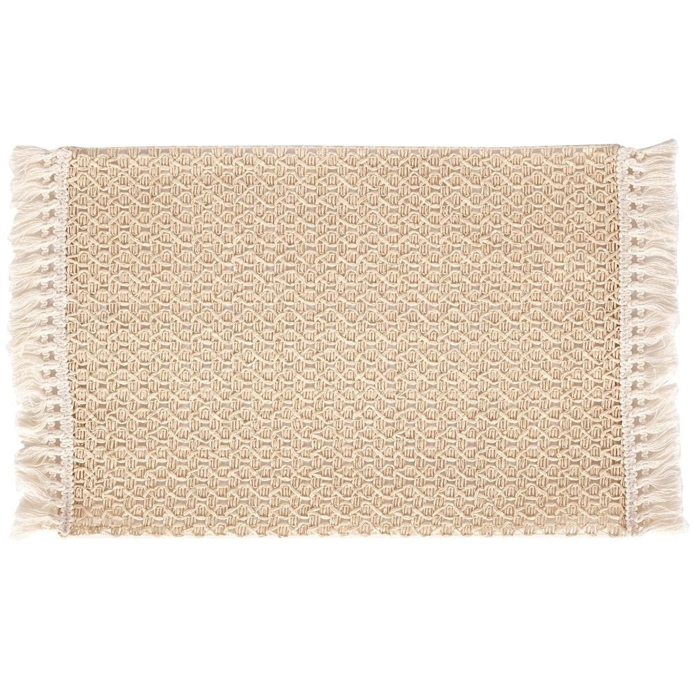 Boho Placemat with Fringes in Paper and Cotton