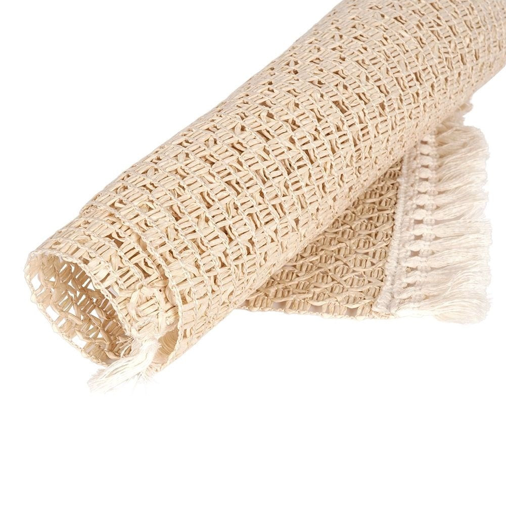 Boho Placemat with Fringes in Paper and Cotton
