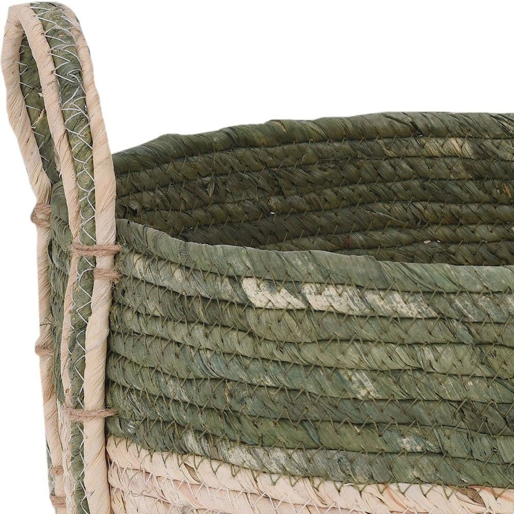 Boho Plant Basket made of Sustainable Seaweed with Practical Handles