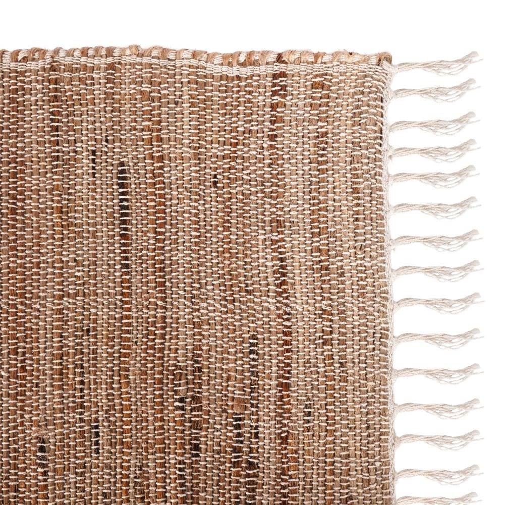 Boho Rectangular Rug in Cotton and Jute with Fringes
