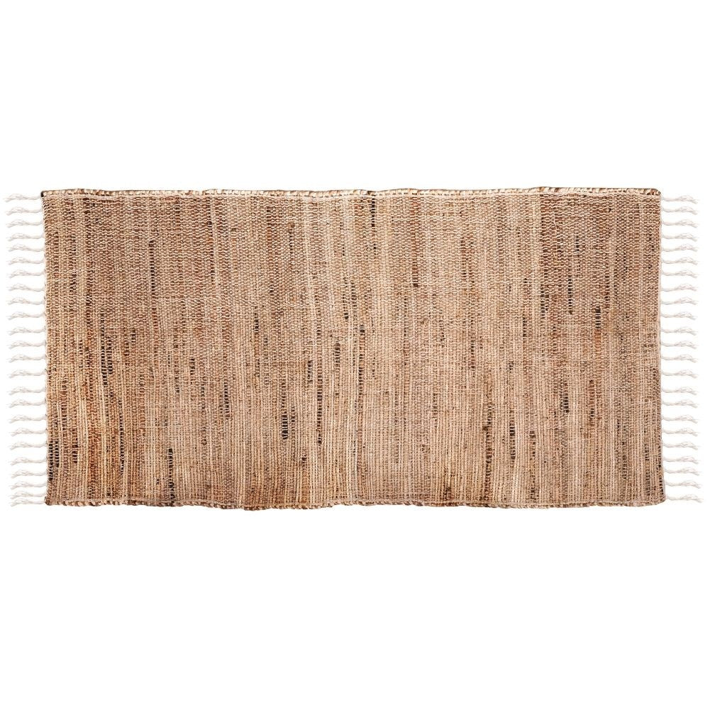 Boho Rectangular Rug in Cotton and Jute with Fringes