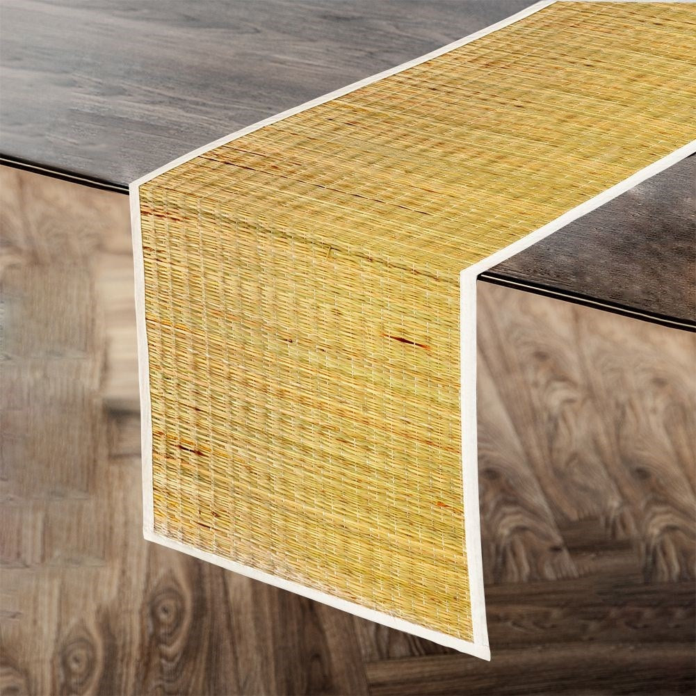 Boho Table Decoration in Natural Grass and Beige Cotton
