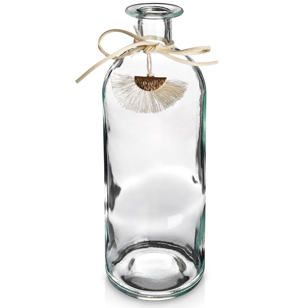 Boho glass vase with flower pendant
