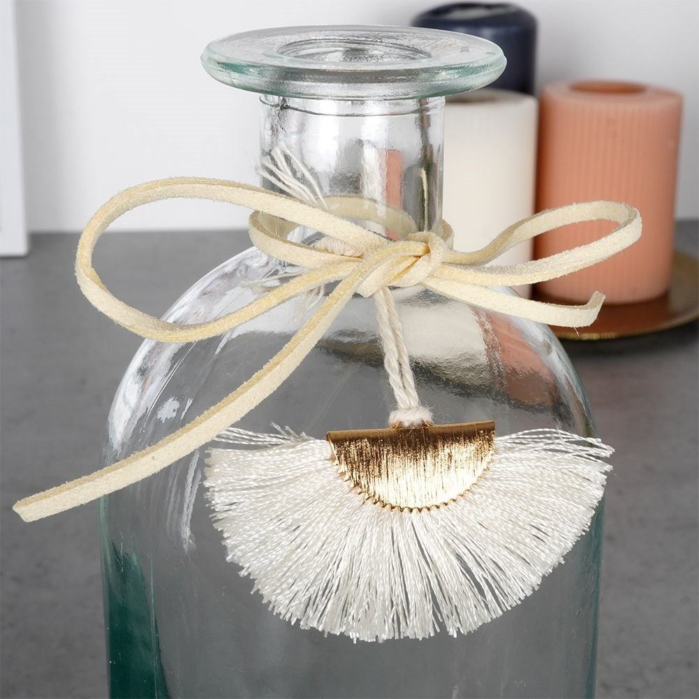 Boho glass vase with flower pendant