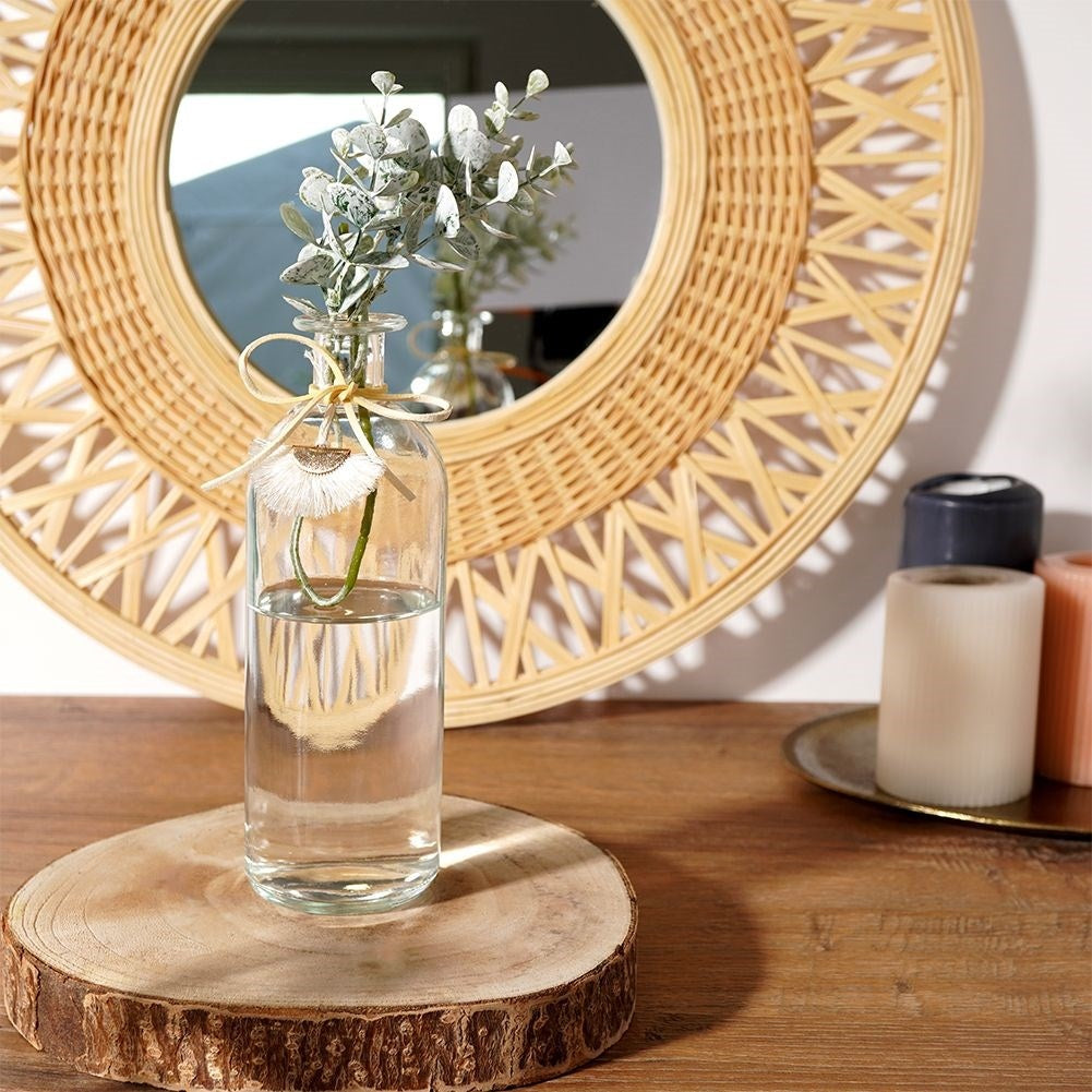 Boho glass vase with flower pendant