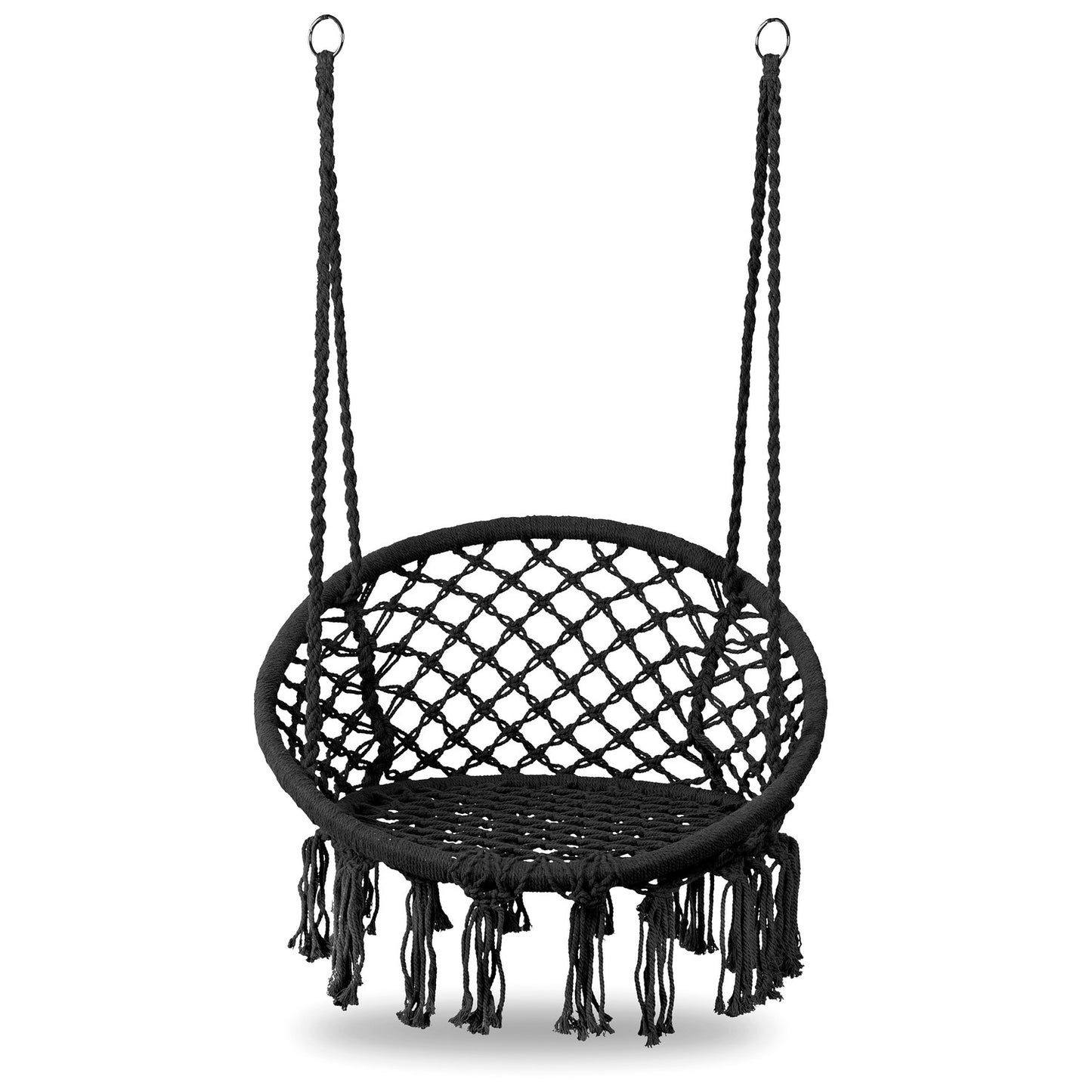 Boho hanging chair, garden swing, stork's nest, black