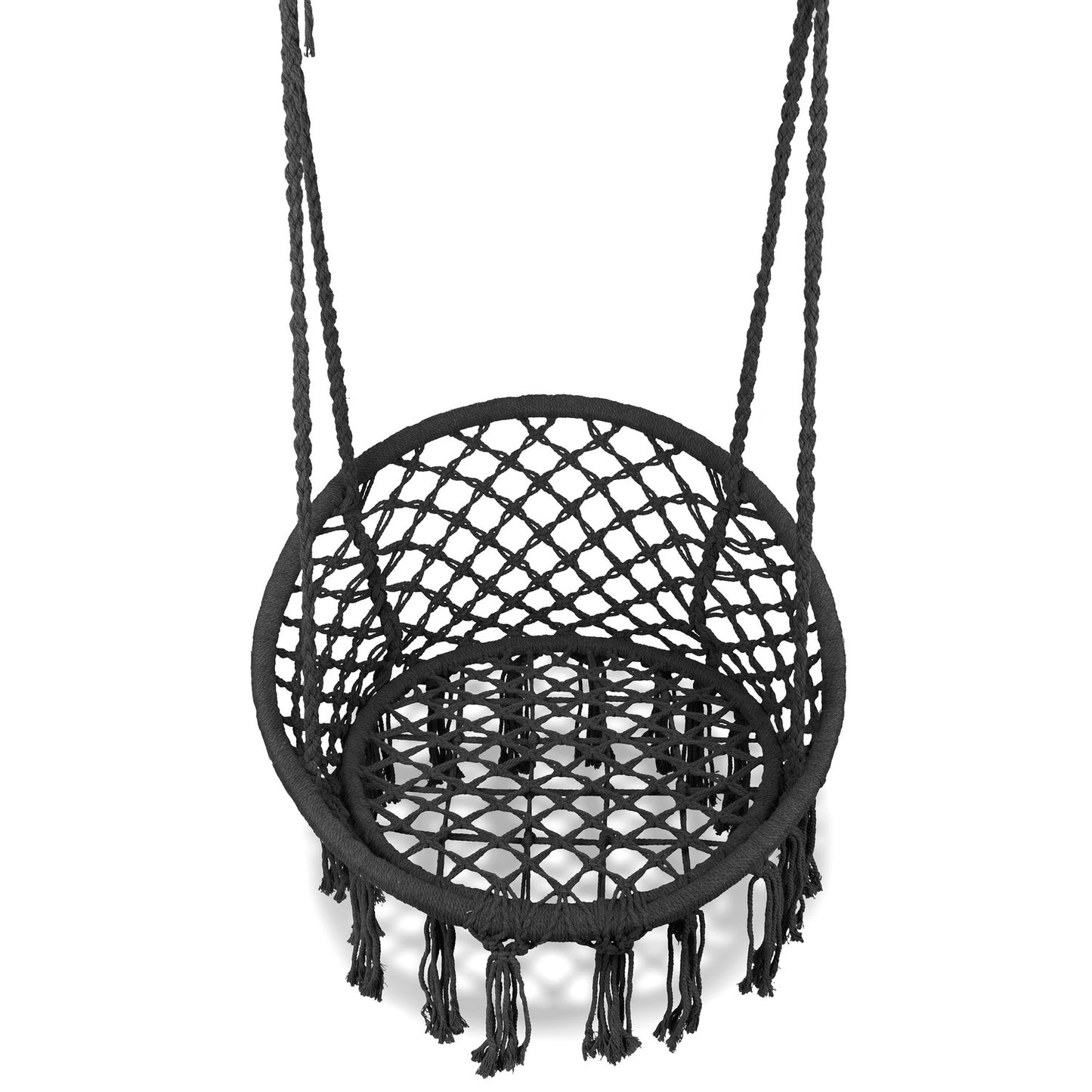 Boho hanging chair, garden swing, stork's nest, black