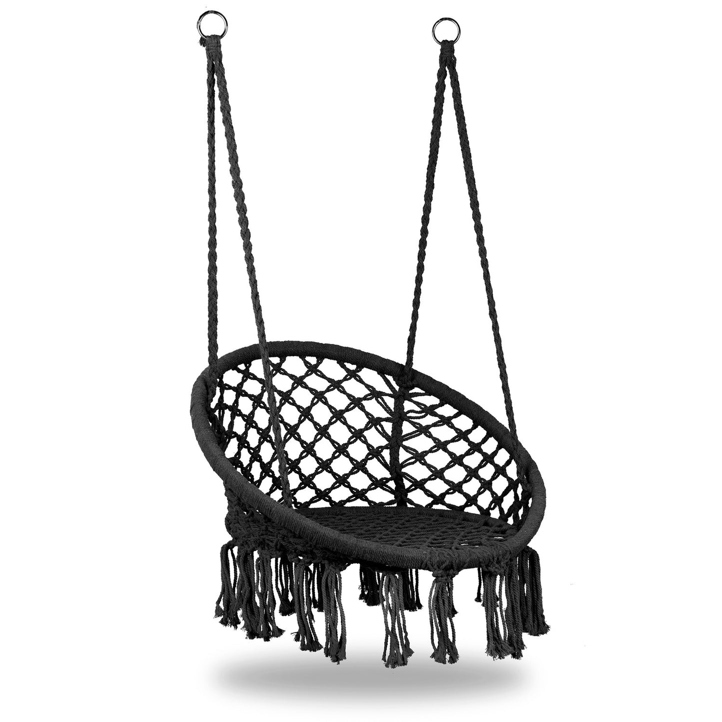 Boho hanging chair, garden swing, stork's nest, black