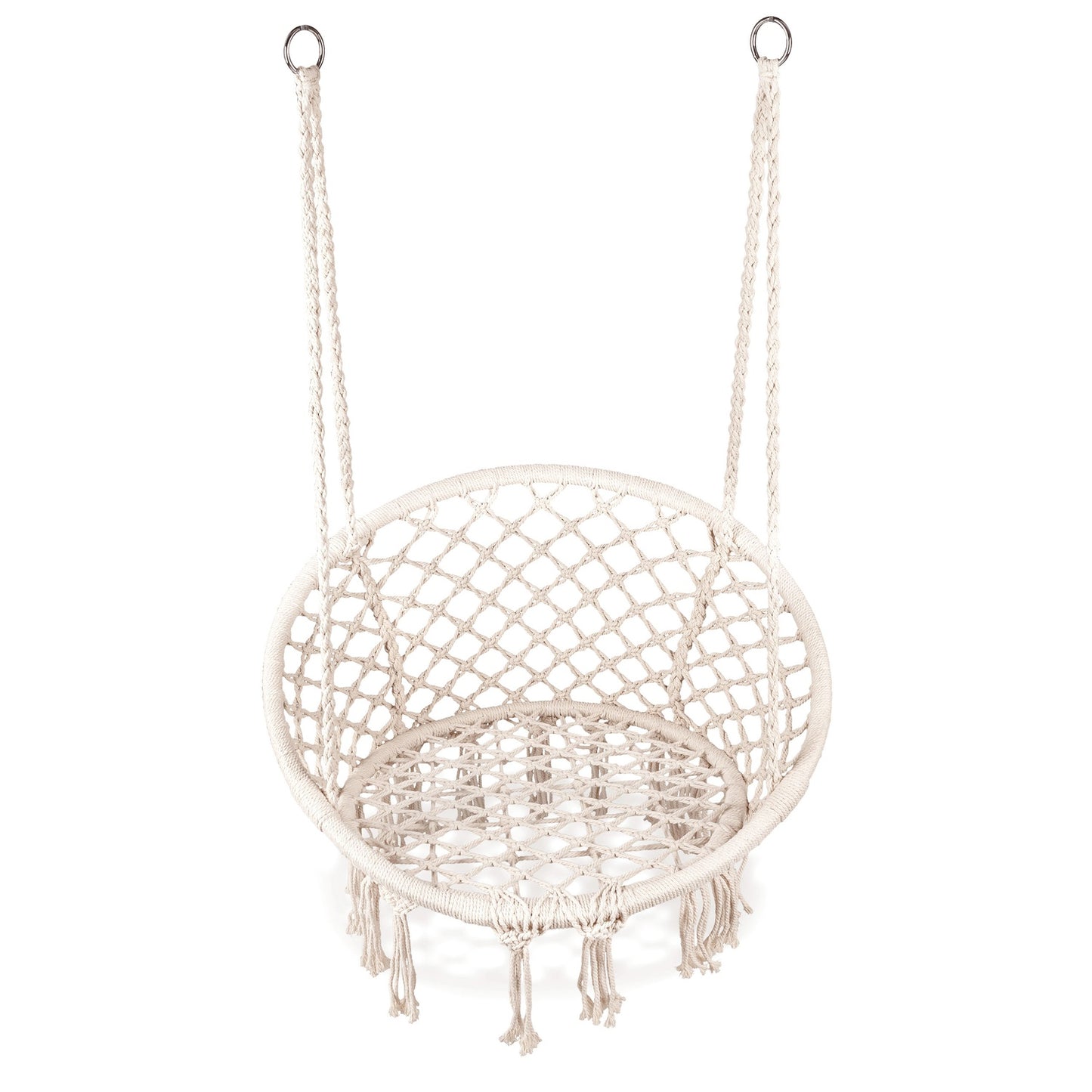 Boho hanging chair, garden swing, stork's nest, white