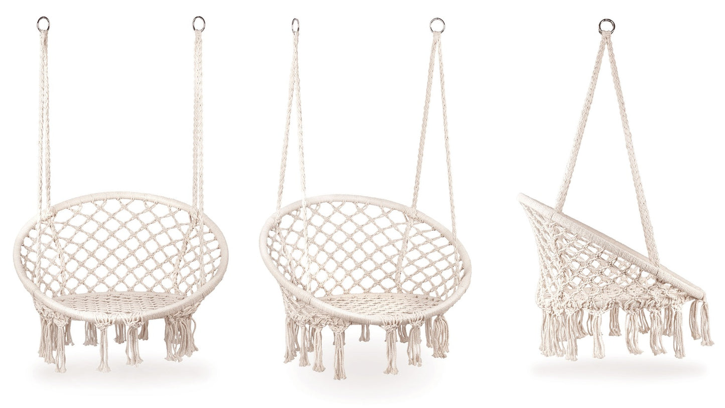 Boho hanging chair, garden swing, stork's nest, white