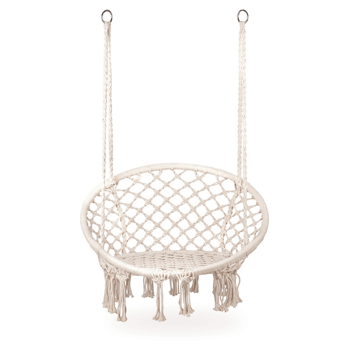 Boho hanging chair, garden swing, stork's nest, white