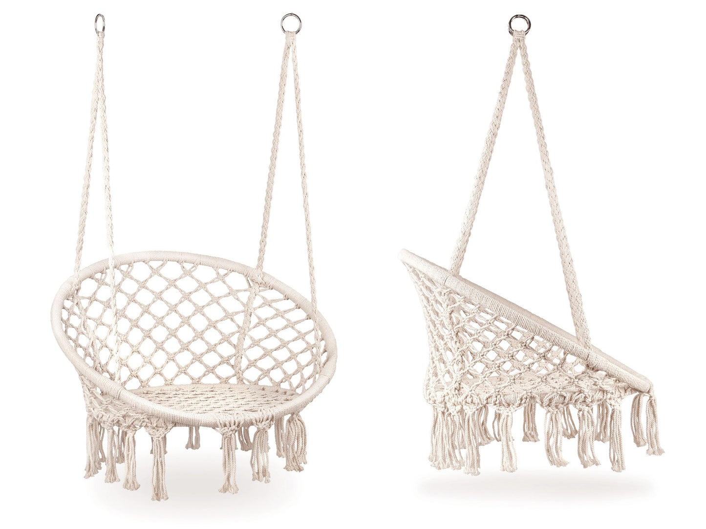 Boho hanging chair, garden swing, stork's nest, white
