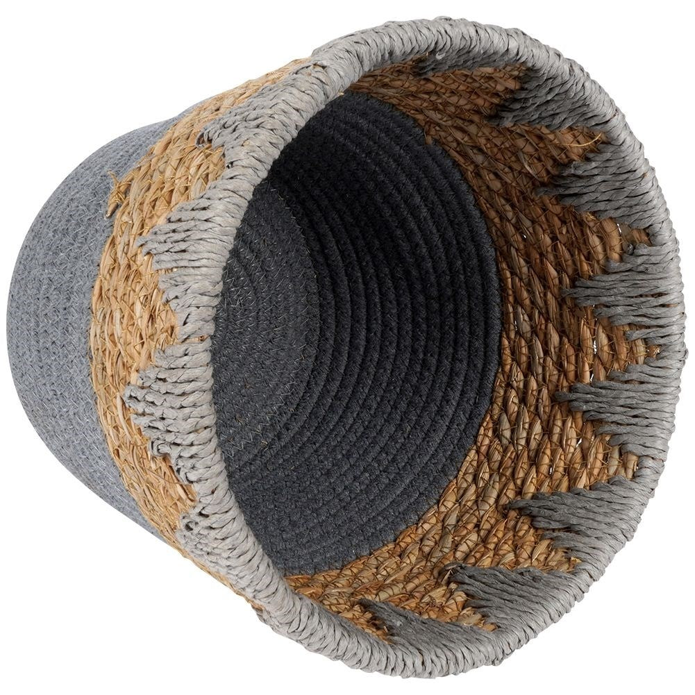 Boho pot in braided rattan for live and artificial plants