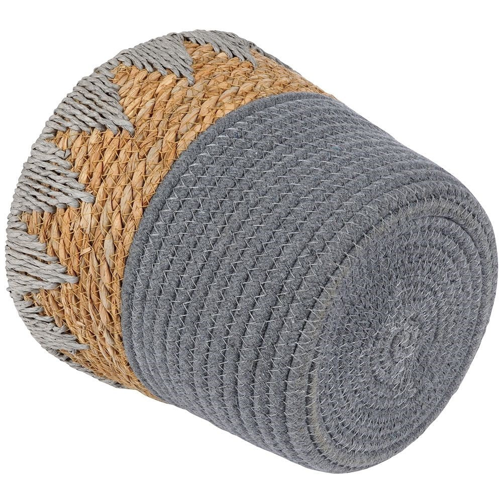 Boho pot in braided rattan for live and artificial plants