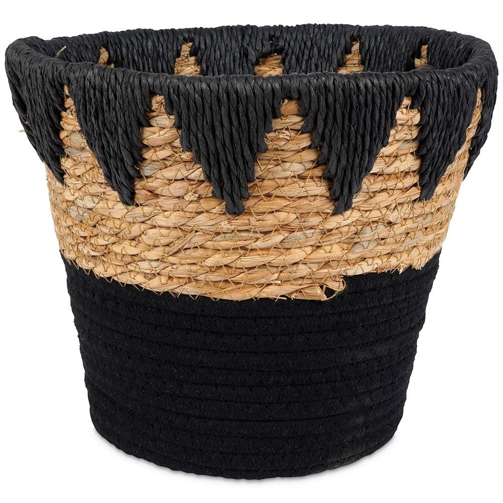Boho pot in rattan, cotton and paper for all plants