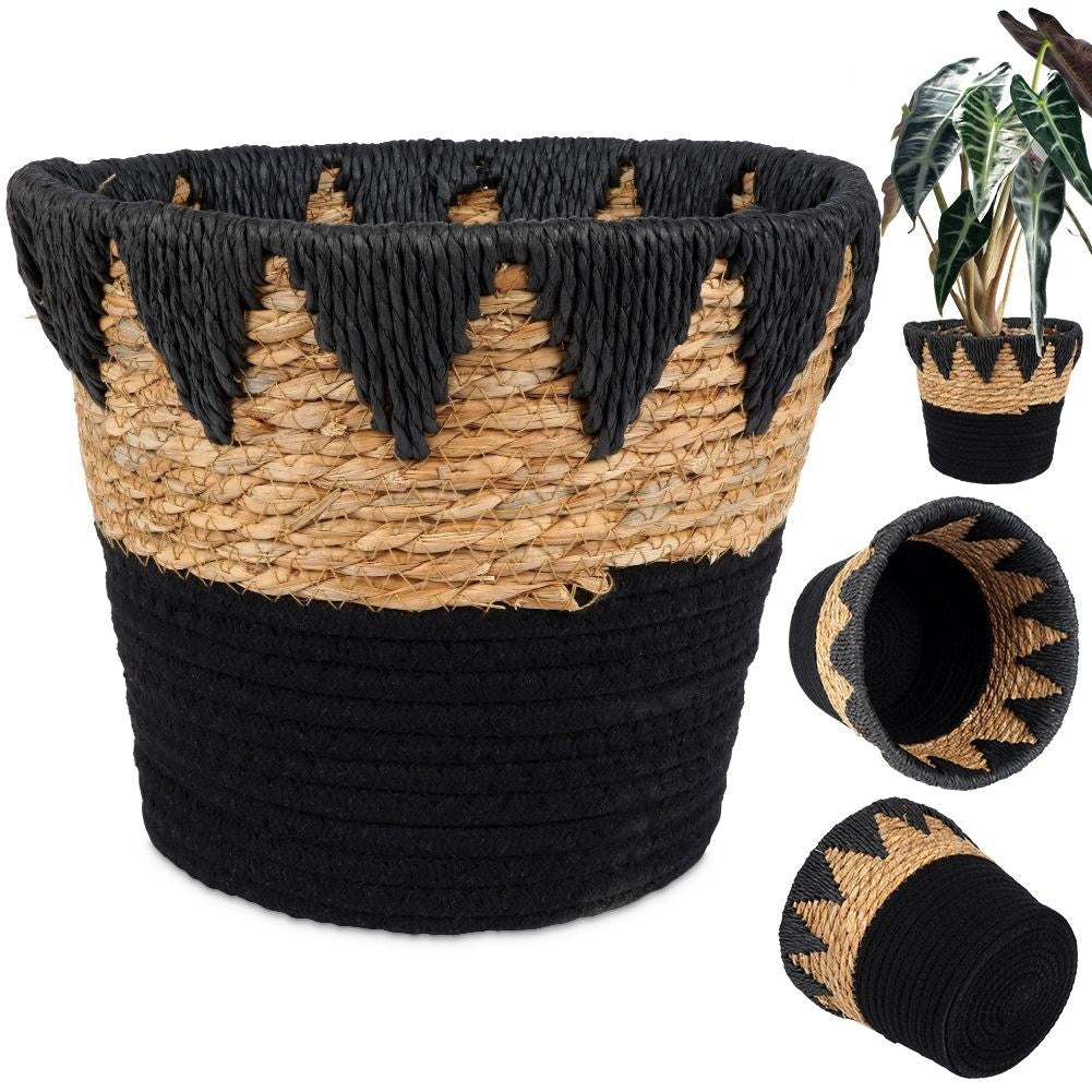 Boho pot in rattan, cotton and paper for all plants