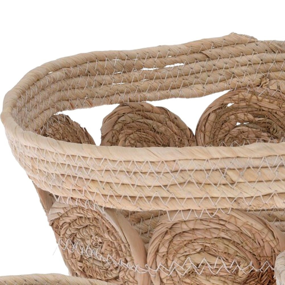 Boho-style woven seagrass basket for pots and storage