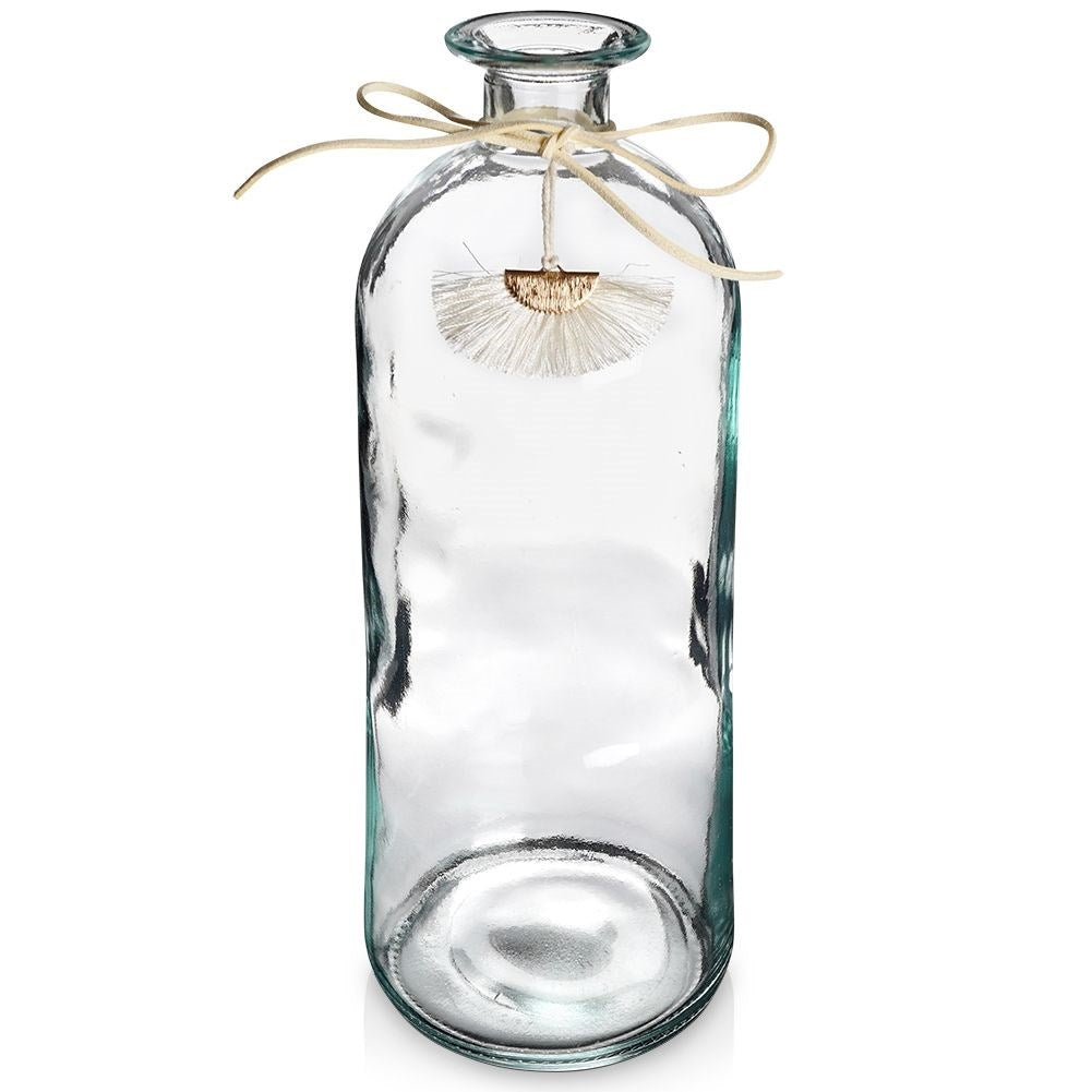 Boho vase in glass with pendant for flowers