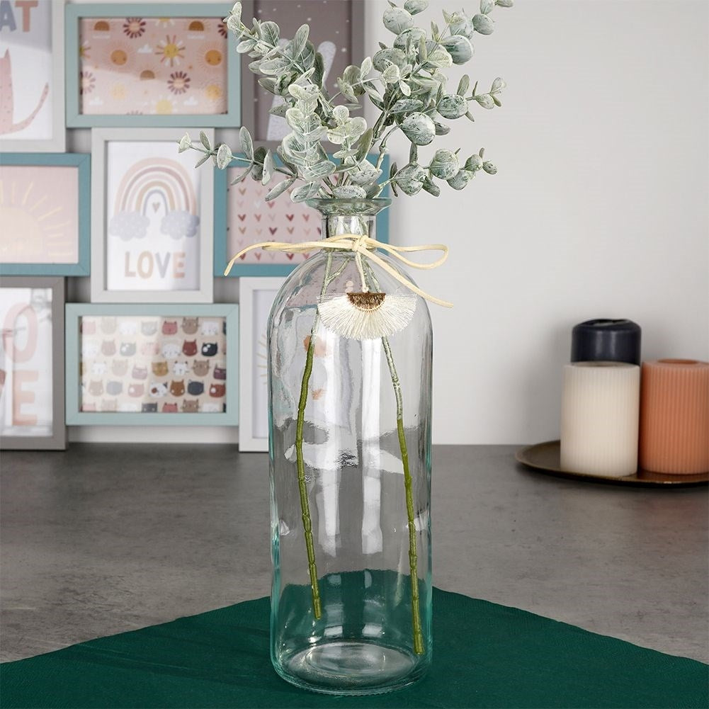 Boho vase in glass with pendant for flowers