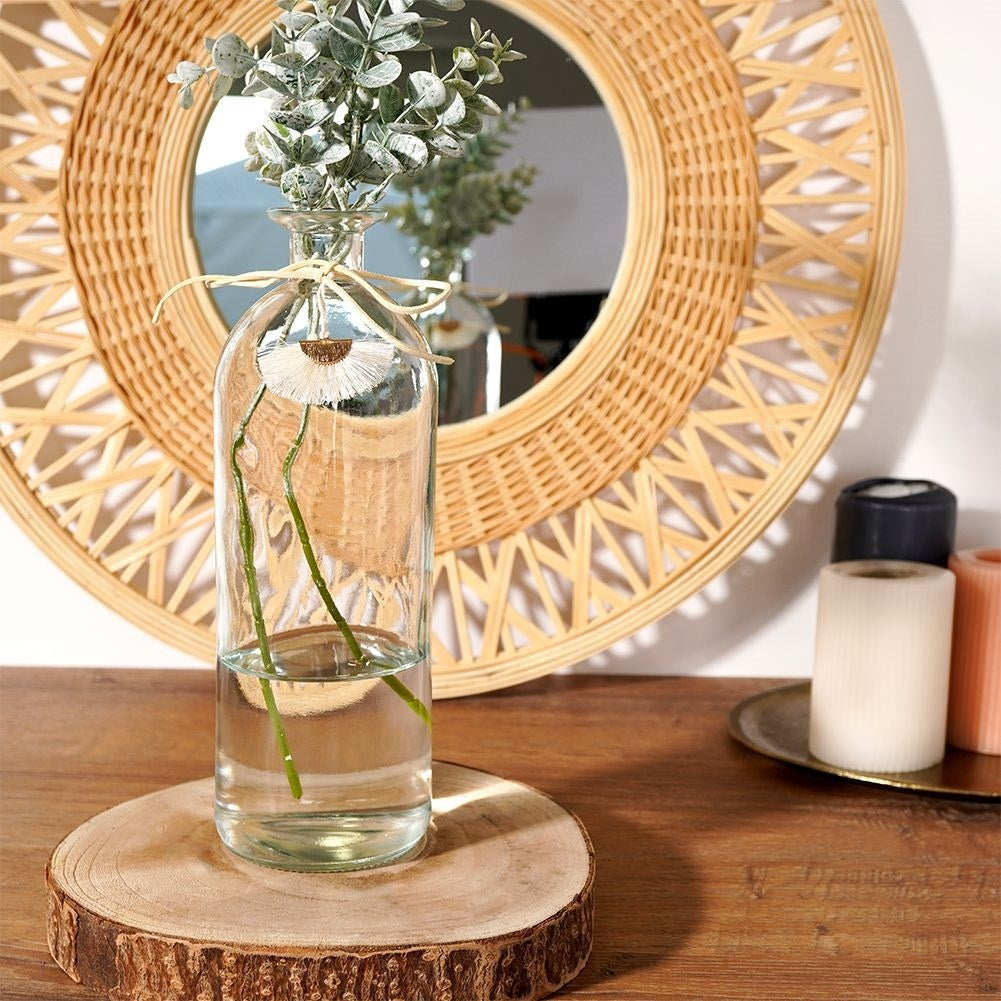 Boho vase in glass with pendant for flowers
