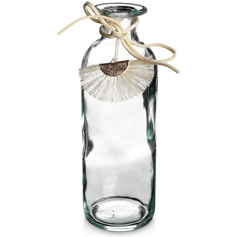 Boho vase in transparent glass with pendant