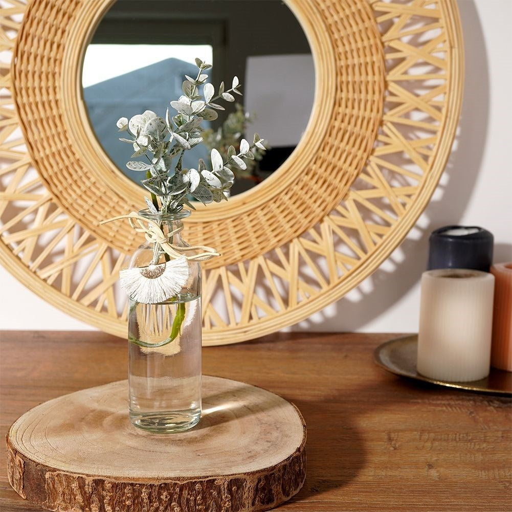 Boho vase in transparent glass with pendant