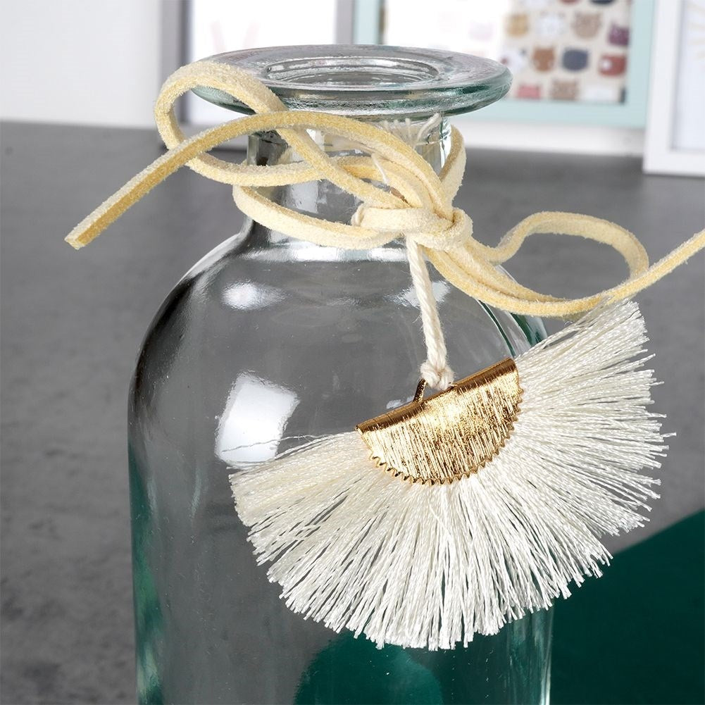 Boho vase in transparent glass with pendant