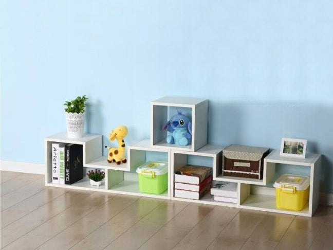 Bookcase, modular cabinet, chest of drawers, shelves, WHITE